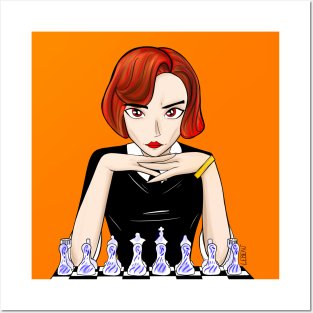 the amazing queen of the gambit in chess beth harmon Posters and Art